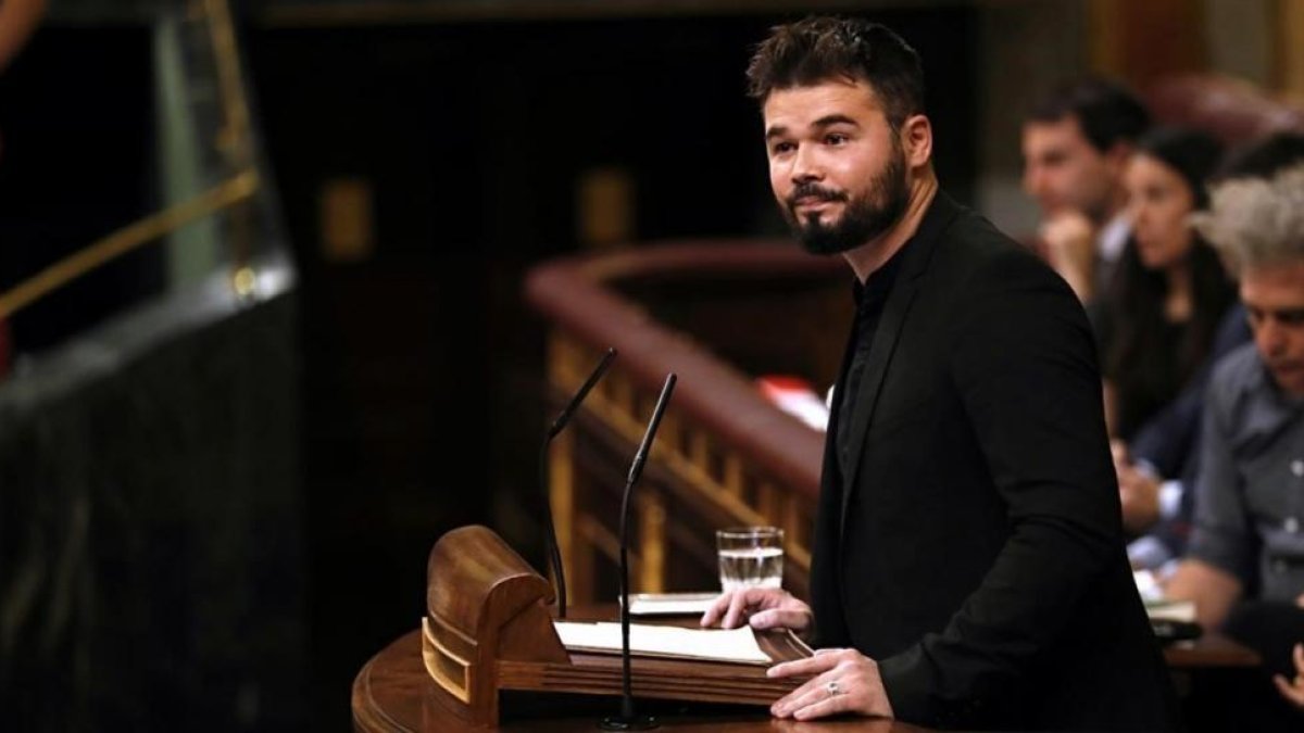 Gabriel Rufíán, en el pleno de investidura del 29 de octubre