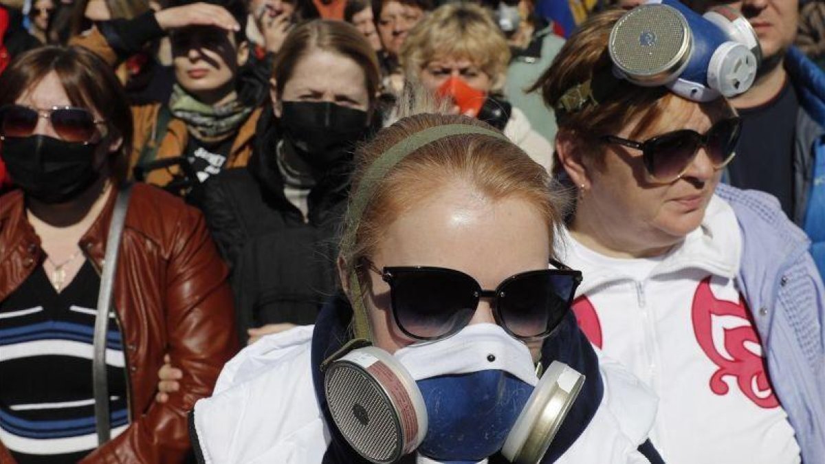 Protesta en Volokolamsk.