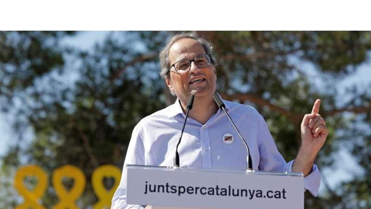 Imagen del expresident Quim Torra en un acto de partido. EFE