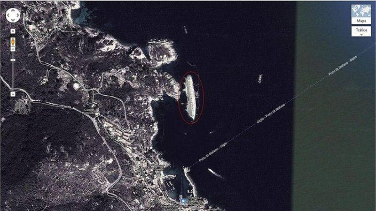 Imagen de la costa de la isla de Giglio GOOGLE