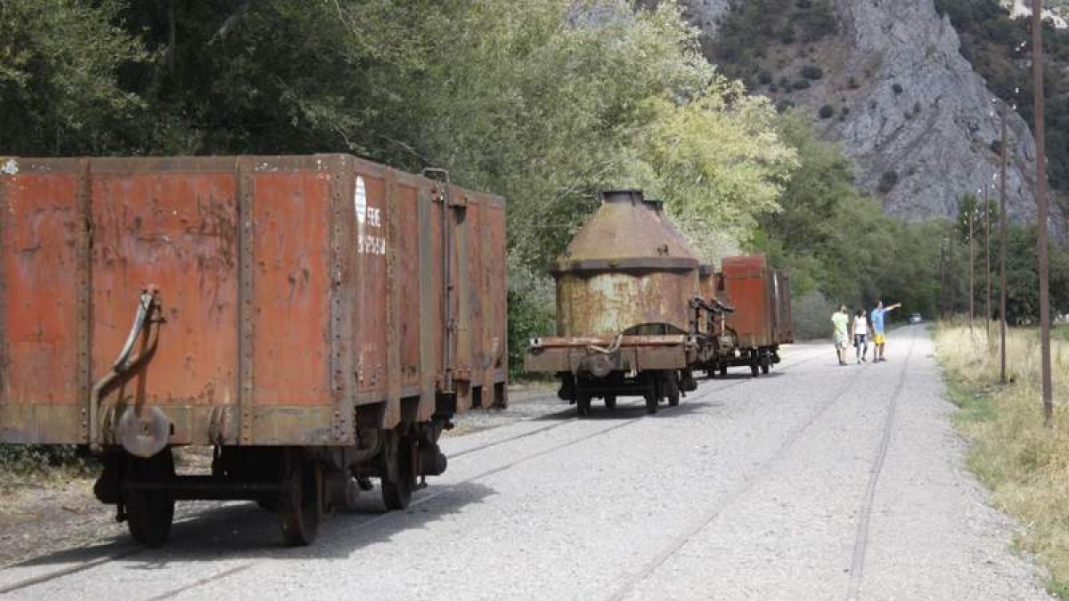 Varios vagones se exponen en parte de la ruta férrea. CAMPOS