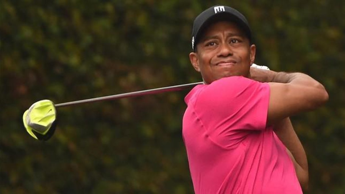 El golfista Tiger Woods, durante una acción en Augusta