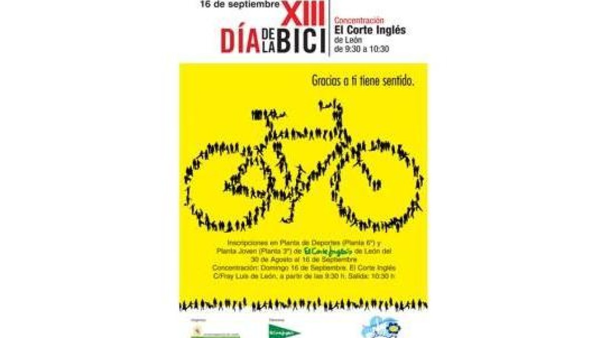 Cartel anunciador del Día de la Bicicleta en León