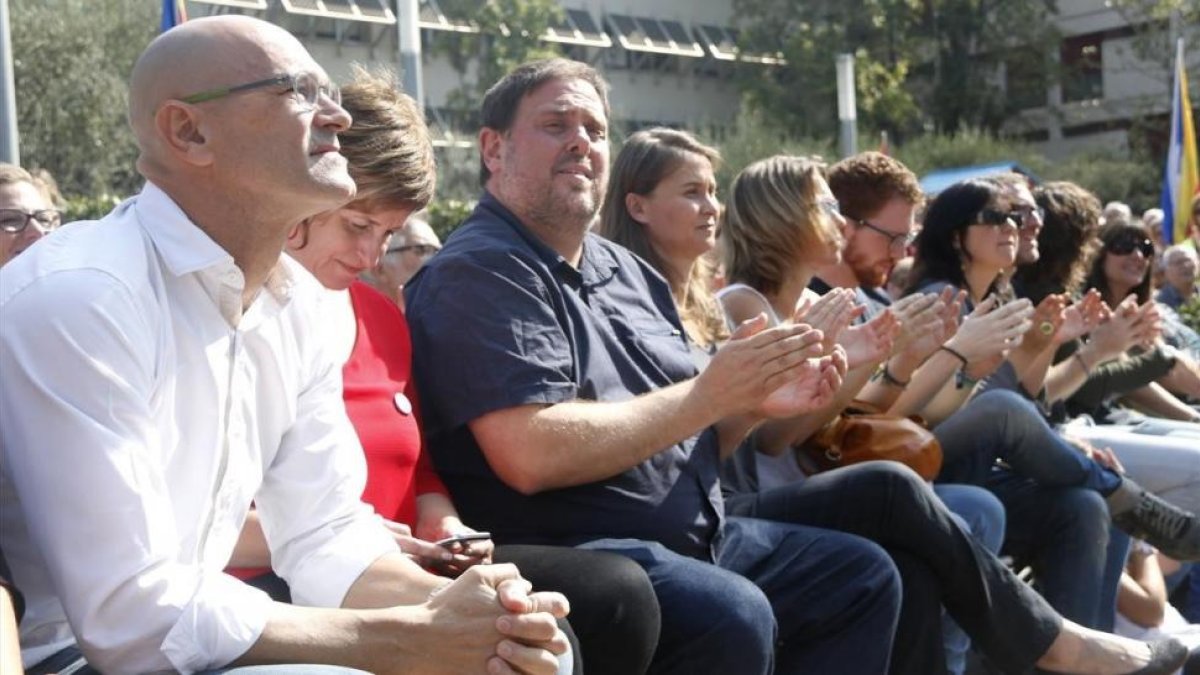 Junqueras, en el acto de Vilafranca.