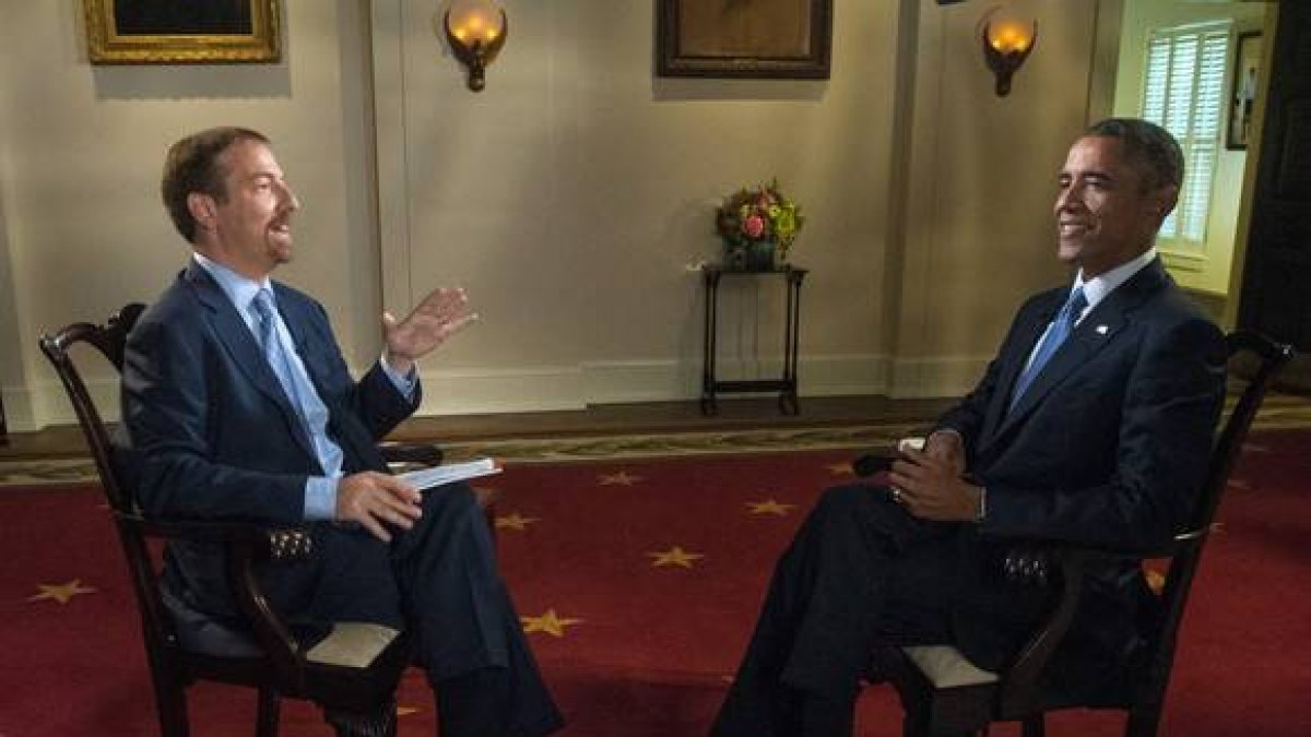 Barack Obama, entrevistado por Chuck Todd en el programa de la NBC 'Meet the Press'.