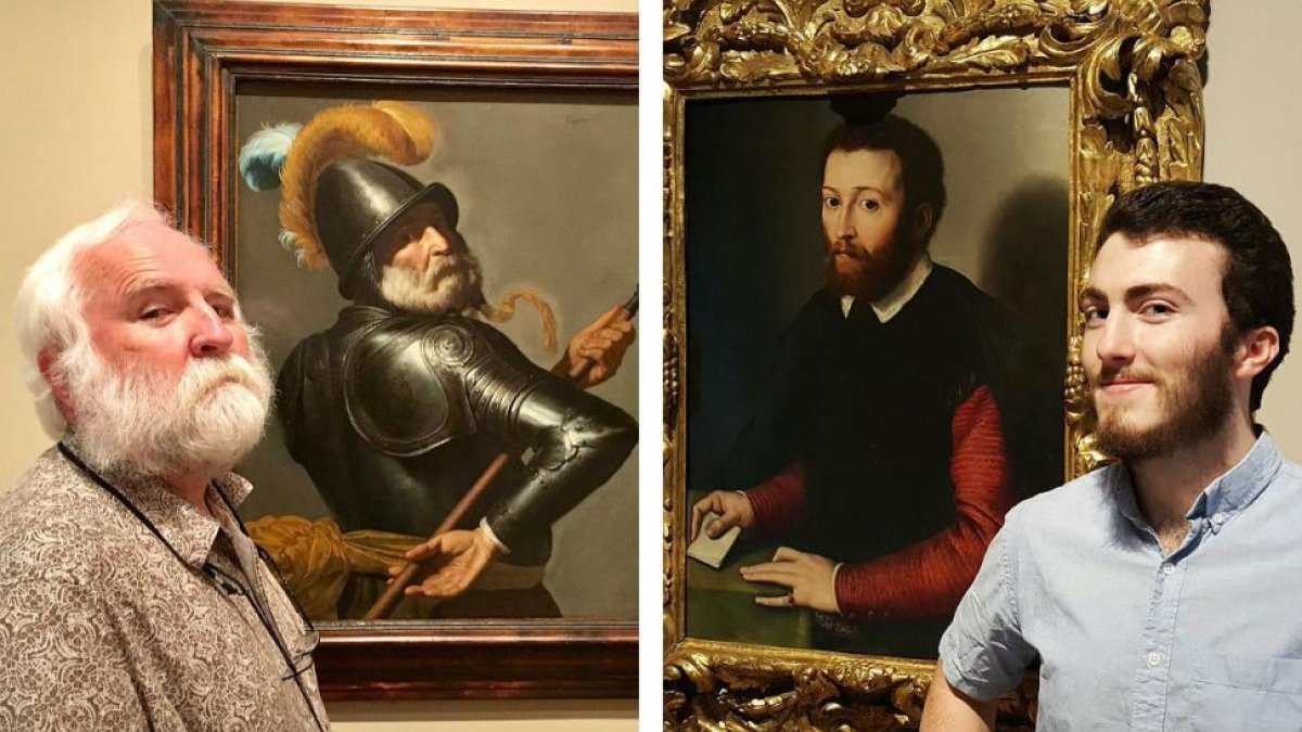 El profesor canadiense Ross W. Duffin (izquierda) y foto de Eric Brockman cedida por el Dayton Art Institute
