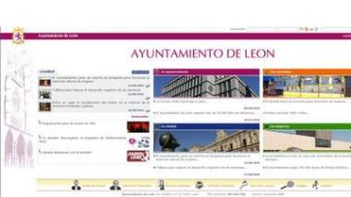 Reflejo de la página web del Ayuntamiento de León.
