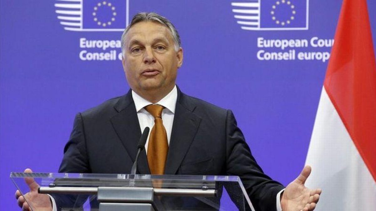 Viktor Orbán ofrece una rueda de prensa en Bruselas, este jueves