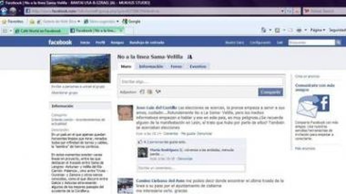 La red Facebook ya tiene a más de dos mil usuarios dentro del grupo contrario a la Sama-Velilla.
