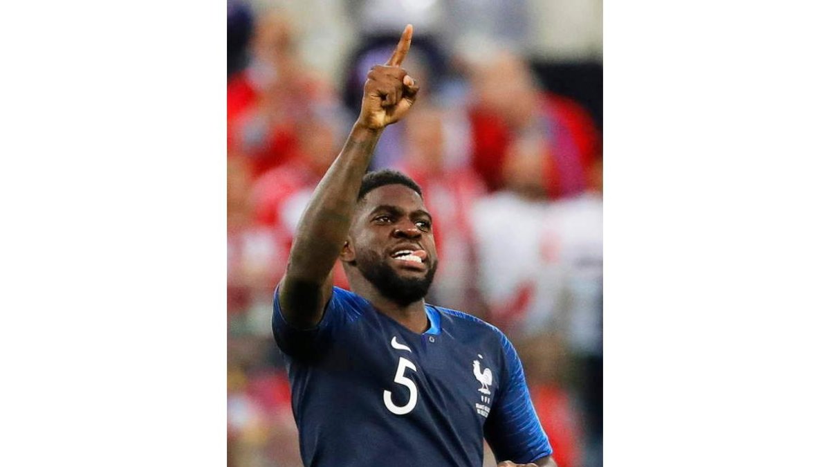 Samuel Umtiti celebra el gol que supone el pase para que Francia dispute la gran final. ETIENNE LAUREN
