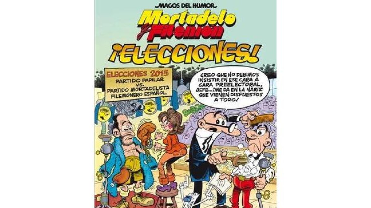 Portada del próximo álbum de Mortadelo y Filemón, '¡Elecciones!'.