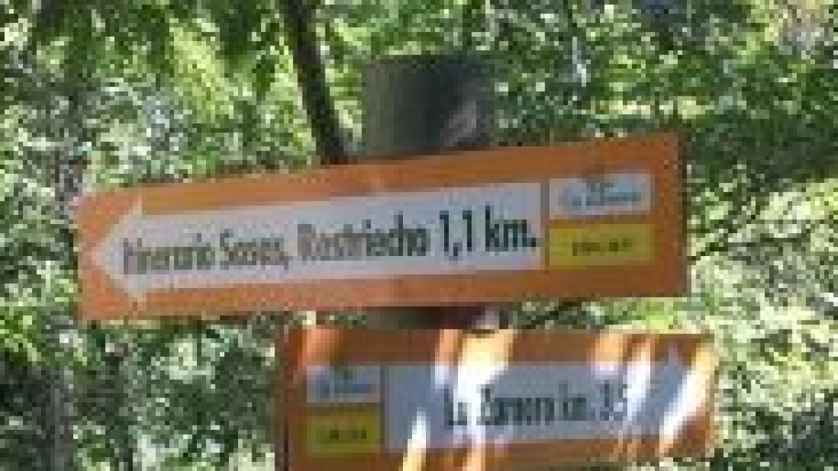 Una de las señales que indicaban el trazado de la ruta de La Zamora