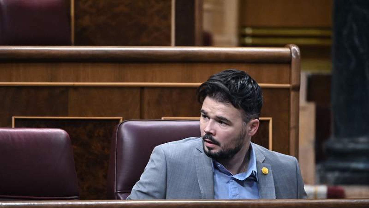 Imagen de Gabriel Rufián en el Congreso de los Diputados. FERNANDO VILLAR