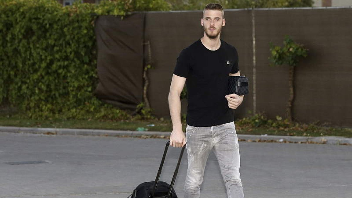 De Gea, a su llegada a la concentración de España.