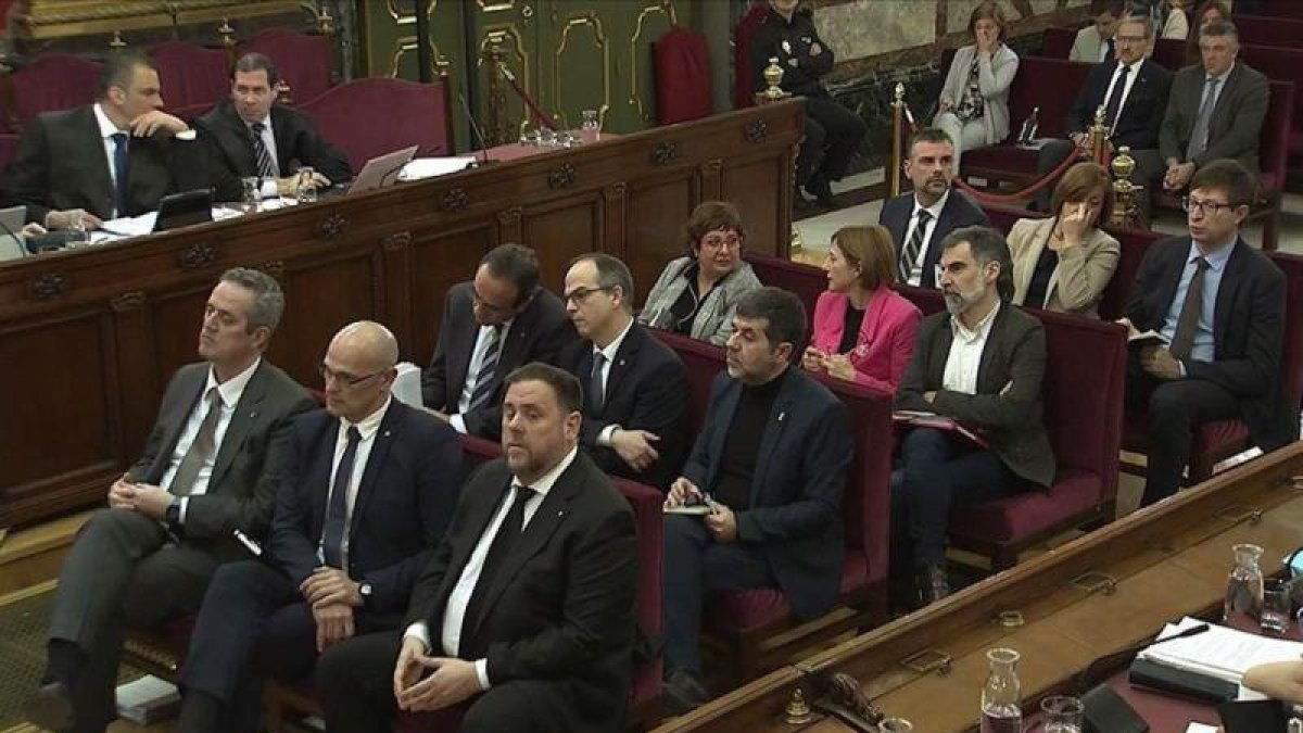 Los acusados del juicio del procés.