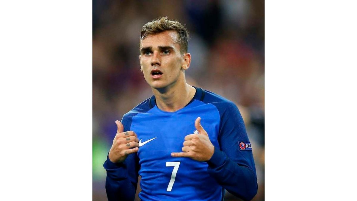 Griezmann, el gran protagonista de la semifinal de la victoria gala, celebra uno de sus tantos ante la selección de Alemania. HORCAJUELO