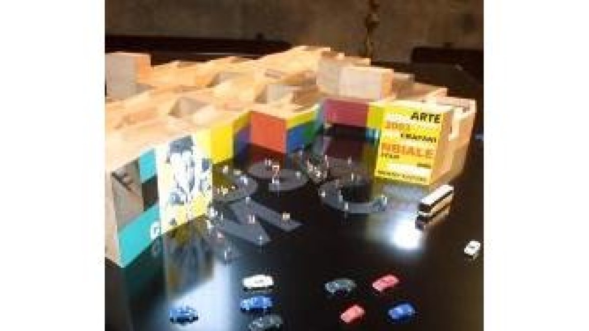 Maqueta del Museo de Arte Contemporáneo de Castilla y León, que se construye en Eras de Renueva