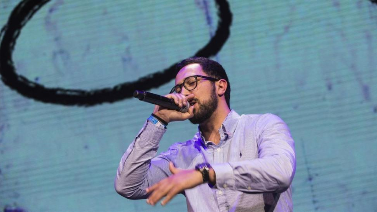 Valtonyc, en Girona, en su primera actuación tras la condena, el pasado marzo