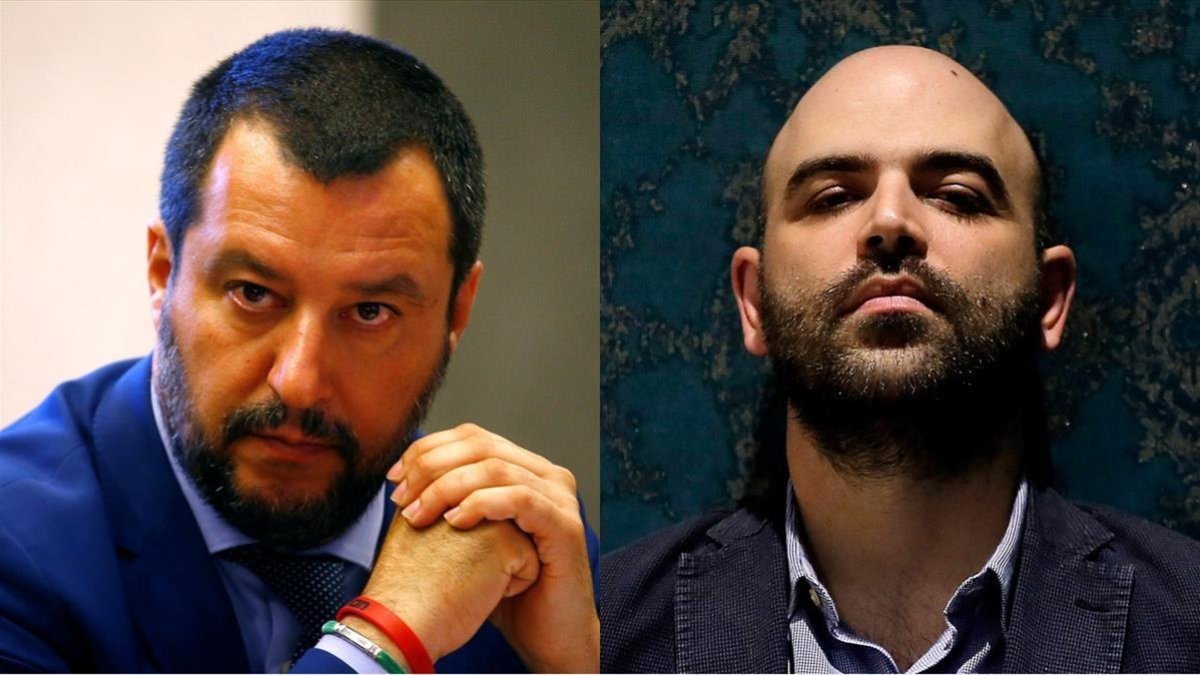Matteo Salvini y Roberto Saviano. /