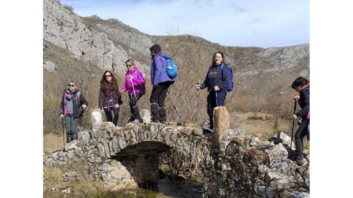 Imagen de los participantes en una ruta de senderismo. DL