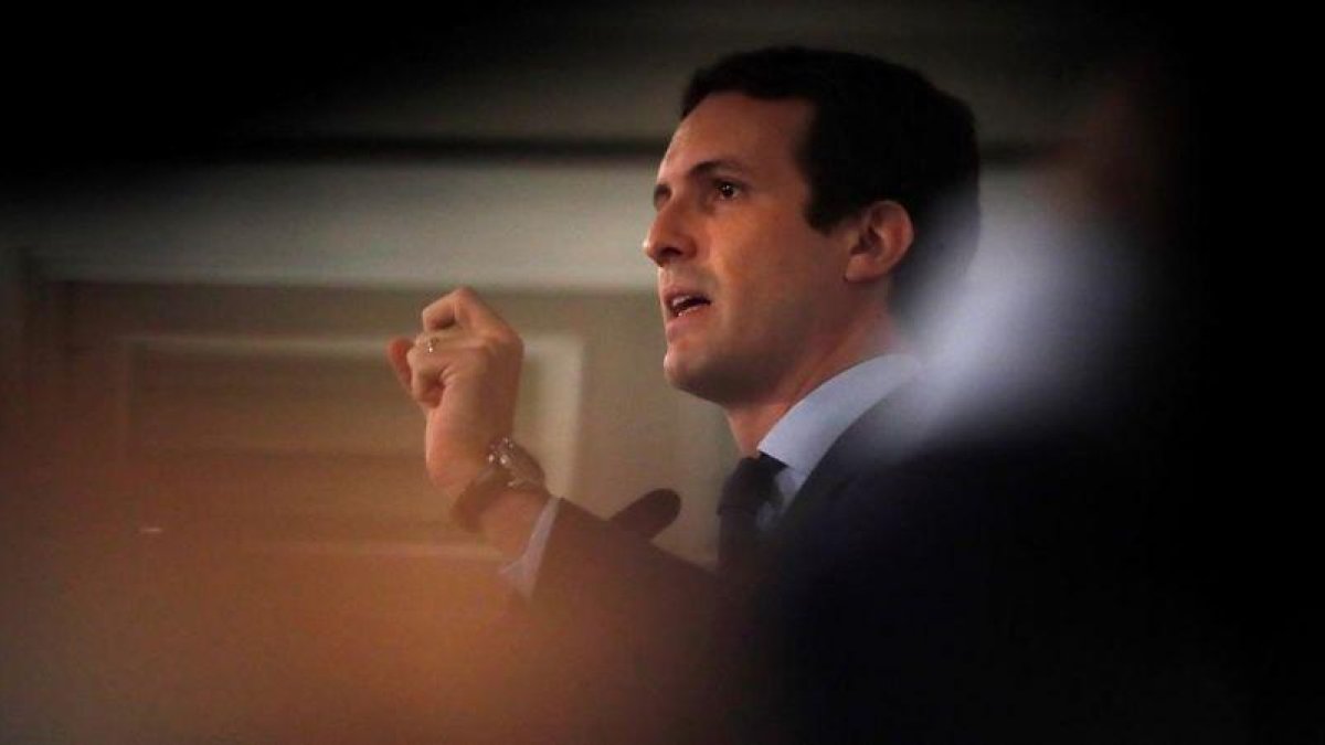 Pablo Casado, en octubre, durante un desayuno informativo de Europa Press en Madrid.