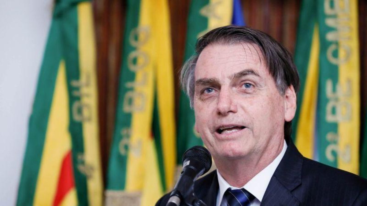 El presidente de Brasil, Jair Bolsonaro en conferencia de prensa.
