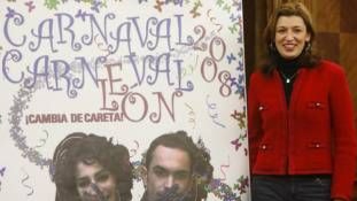 Susana Travesí posó junto al cartel de las fiestas del carnaval del 2008