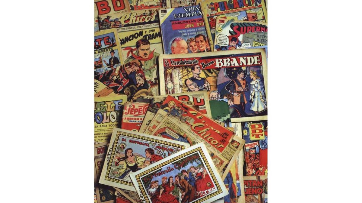 Portadas de cómics muy populares en los años cuarenta, cincuenta y sesenta.