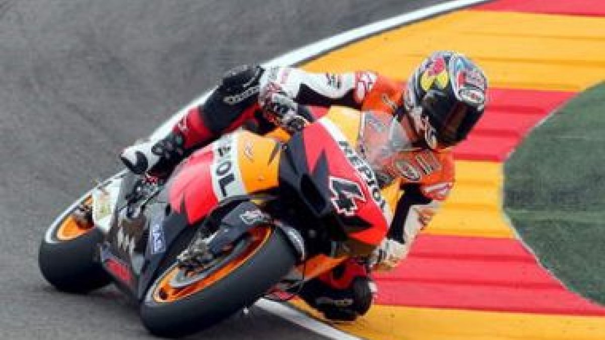 Dani Pedrosa, en los entrenamientos de ayer, es junto a Lorenzo el principal aspirante al triunfo en