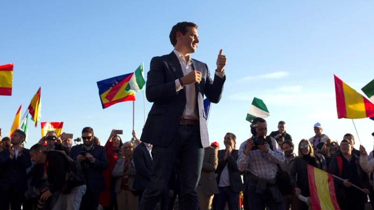 Rivera durante un acto en Los Baños del Carmen en Málaga.