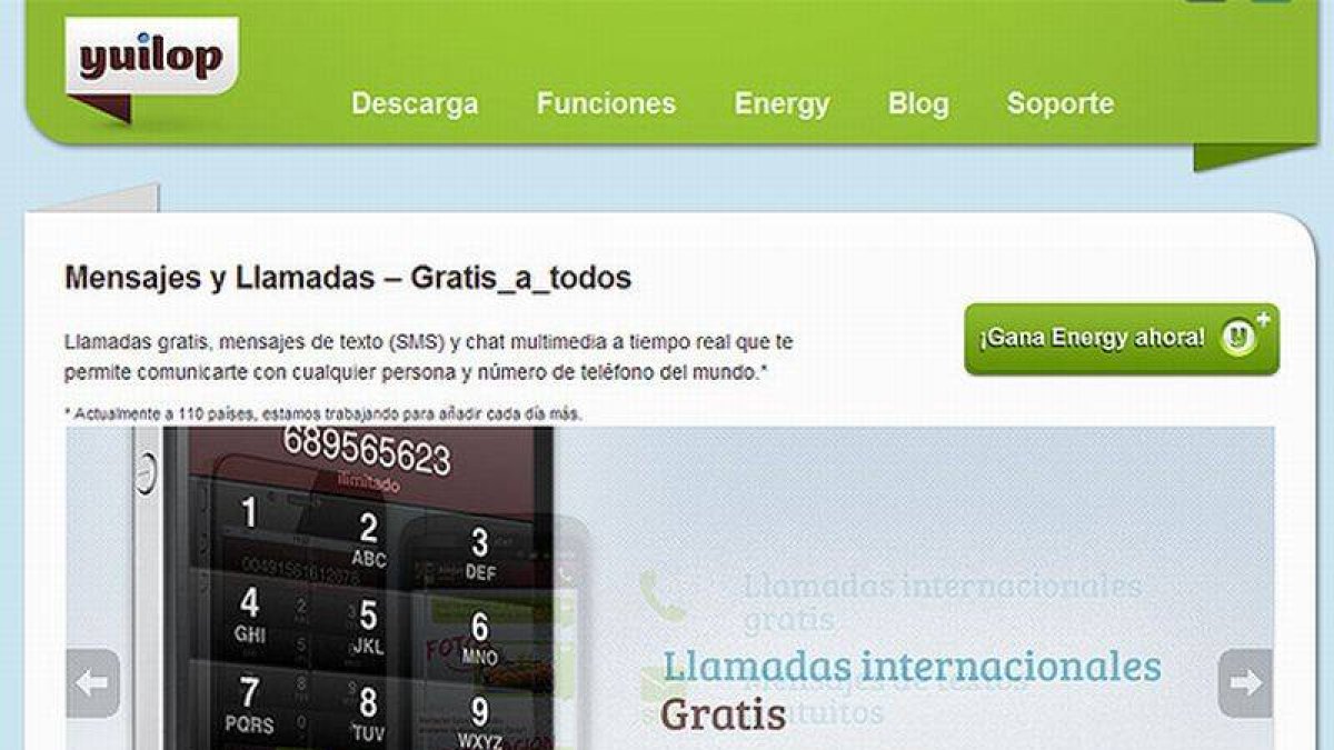 La página web de Yuilop.