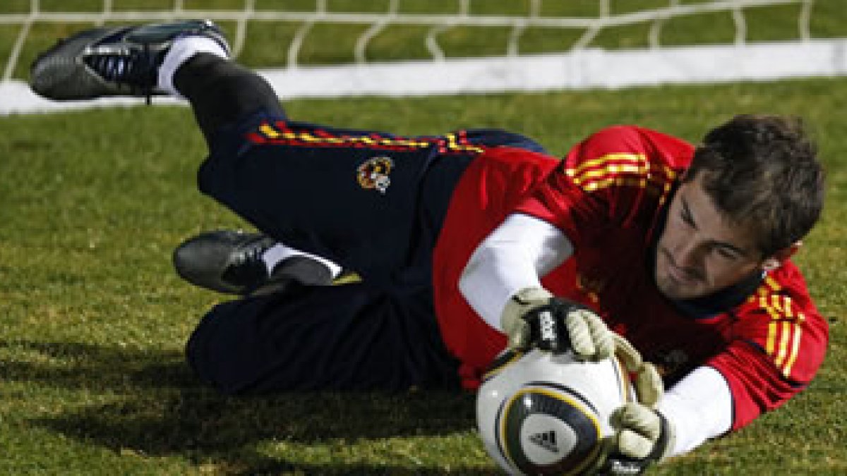 Casillas, en la sesión preparatoria de ayer.