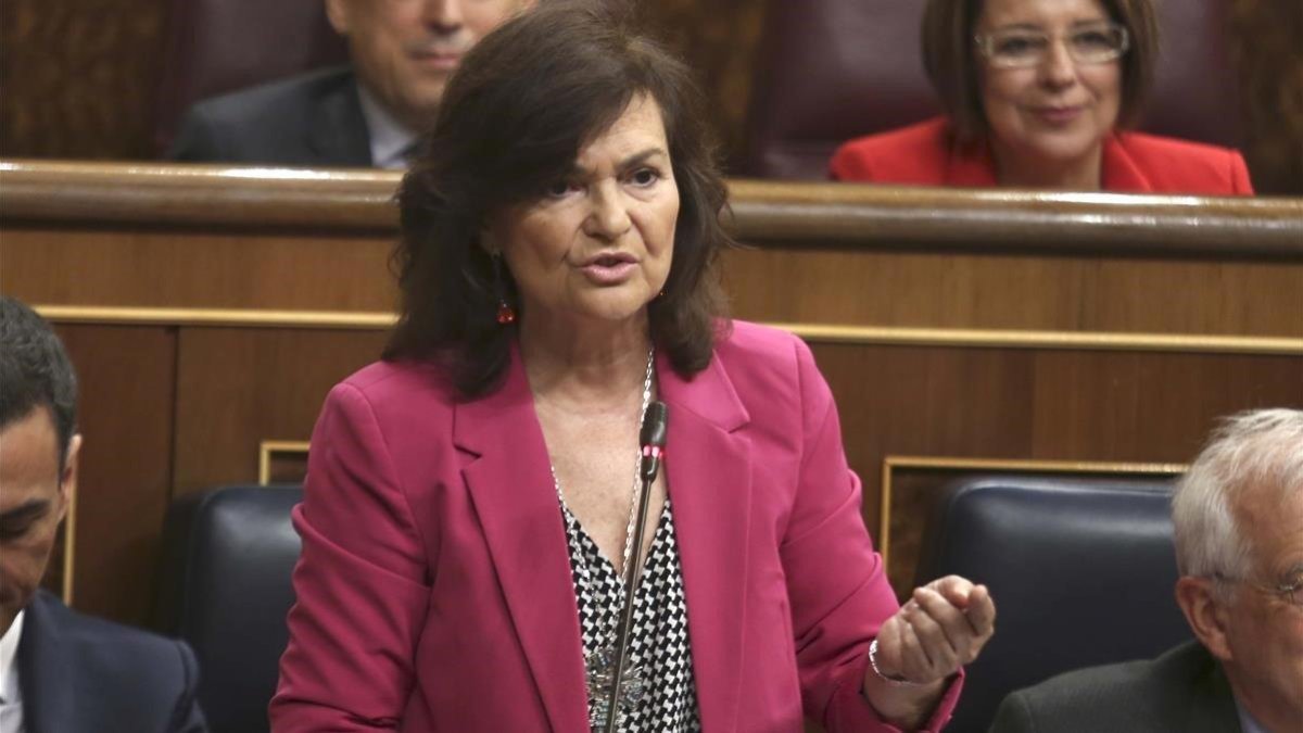 Carmen Calvo hoy en el Congreso