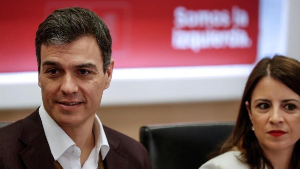 Pedro Sánchez y Adriana Lastra, el pasado 12 de marzo en la sede del PSOE. Pedro Sánchez y Adriana Lastra, el pasado 12 de marzo en la sede del PSOE.