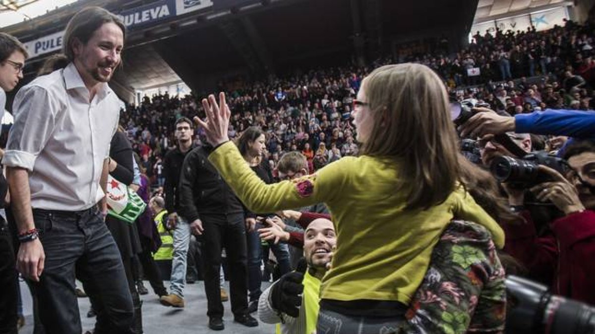 Pablo Iglesias en el acto de Valencia.