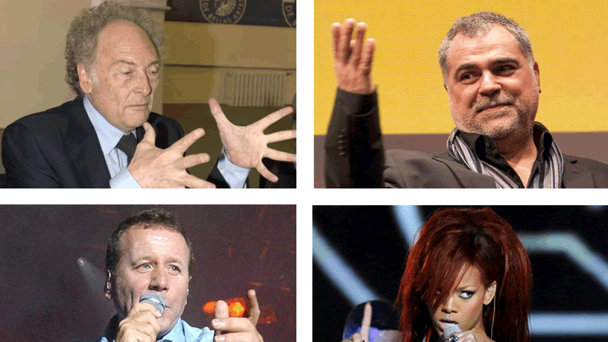 Eduardo Punset, Benito Zambrano, Jim Kerr, vocalista de Simple Minds y Rihanna.