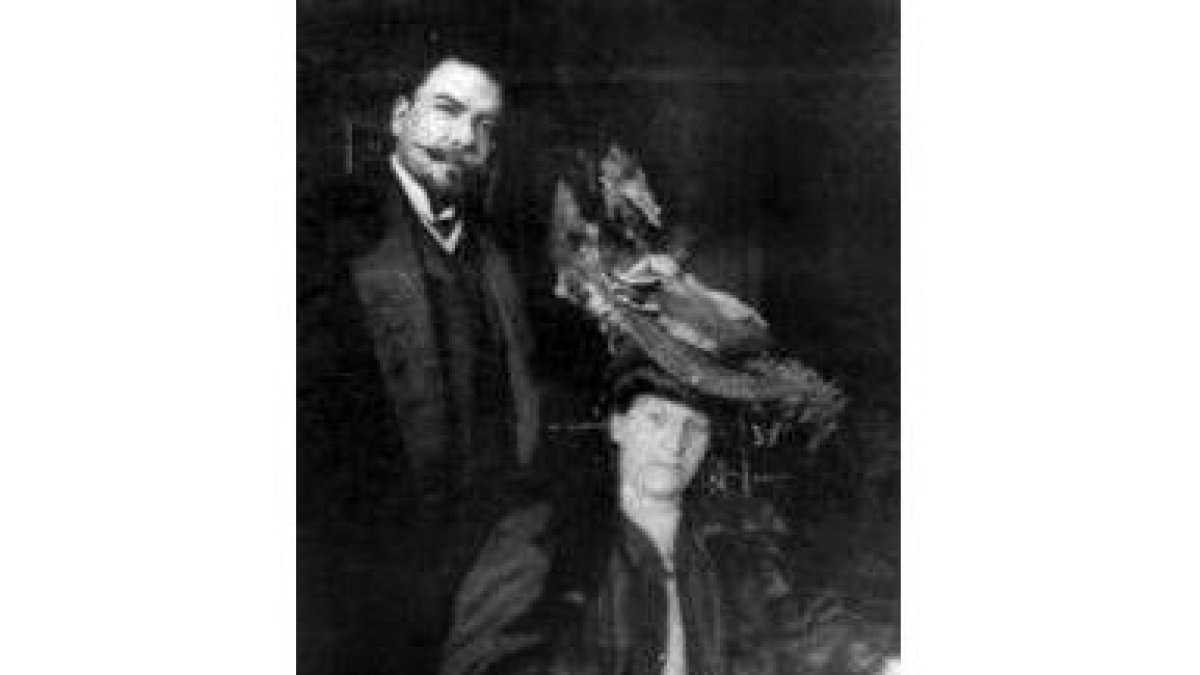 Ruben Darío con su compañera Francisca Sánchez