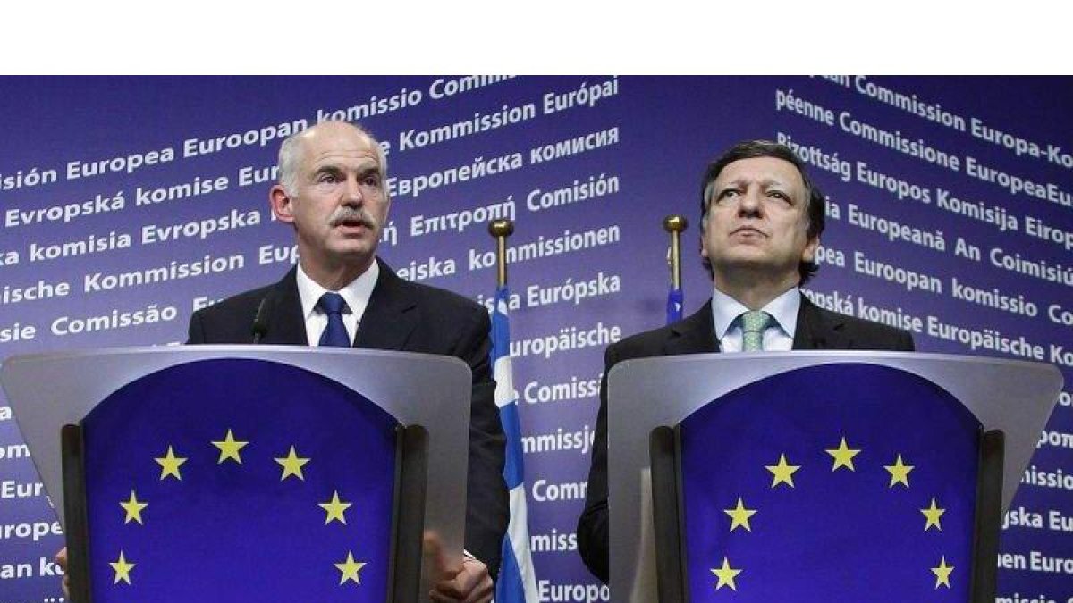 Papandreou y Barroso, en una imagen de archivo.