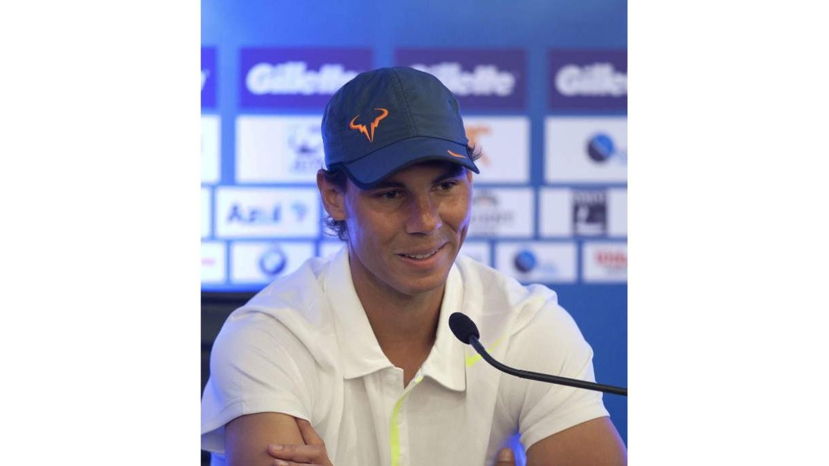 Nadal, en la rueda de prensa del Abierto de Brasil.