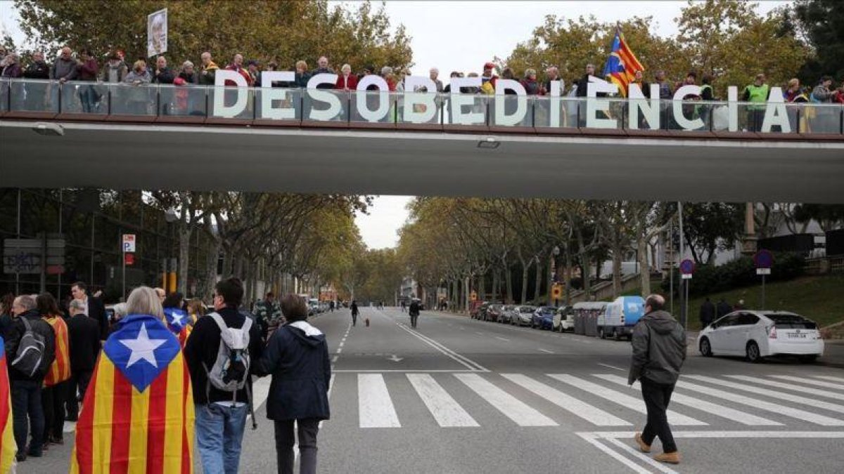 Imagen de la concentración del pasado 13 de noviembre en Barcelona contra la judicialización del proceso independentista.
