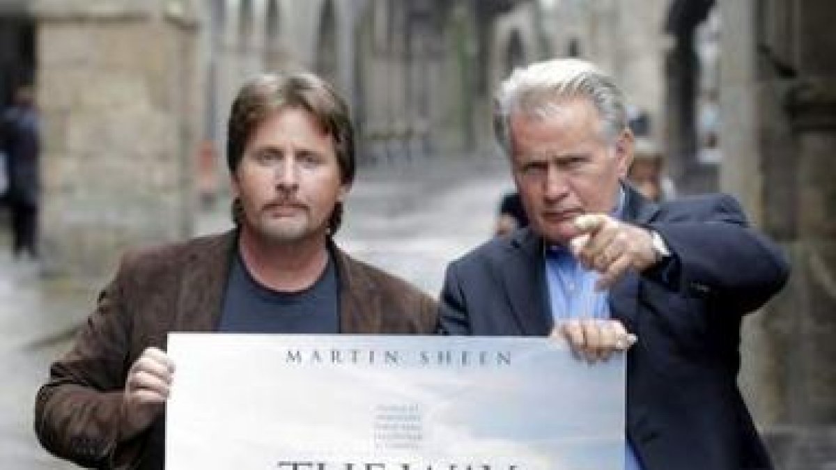 Emilio Estévez y Martin Sheen presentaron ayer «The Way» en Santiago.