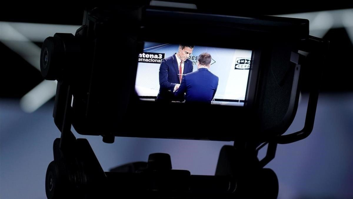 Pedro Sánchez, antes del debate electoral de Atresmedia