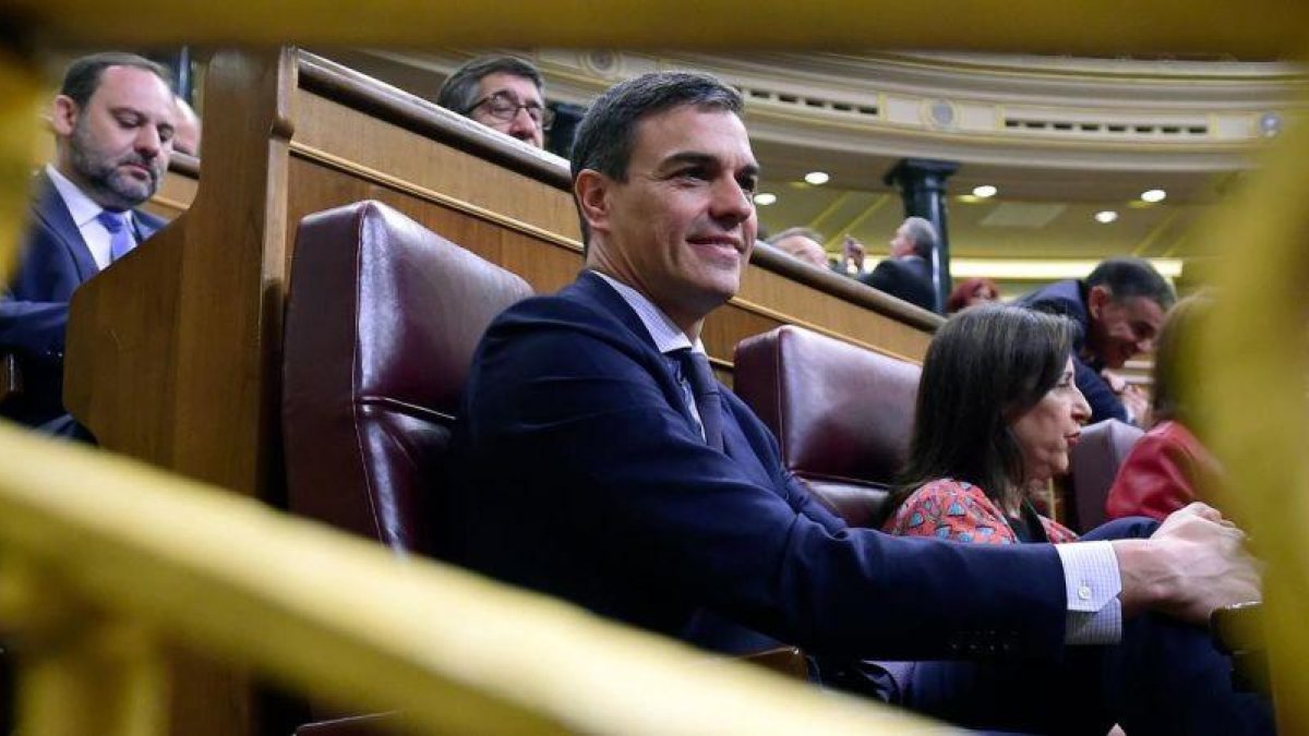 Pedro Sánchez, durante el debate de la moción de censura.