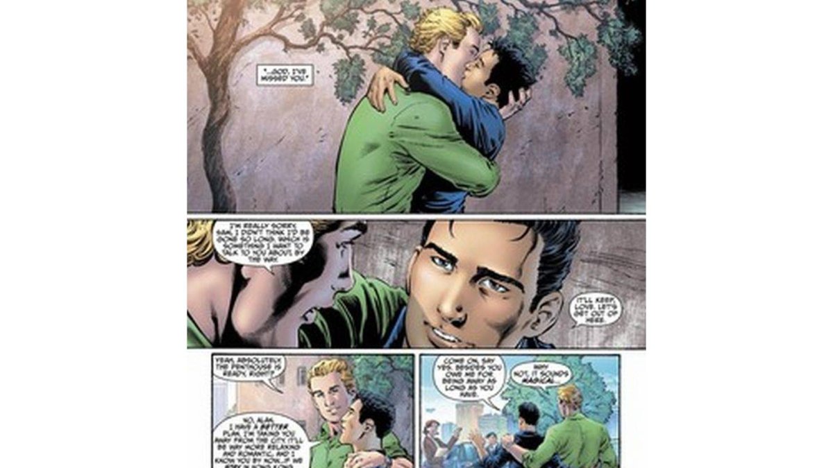 Interior de un cómic de'Green Lantern', editado por DC Comics.