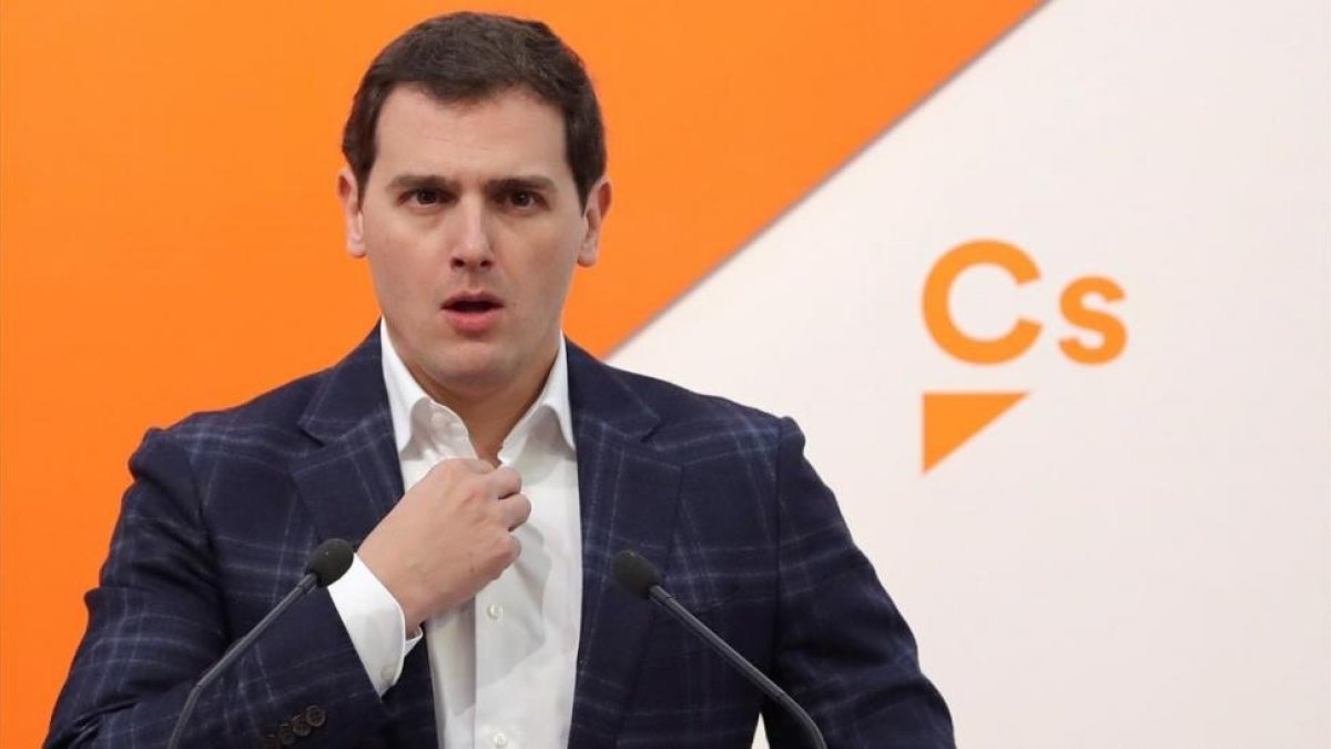 El líder de Ciudadanos, Albert Rivera, este lunes.