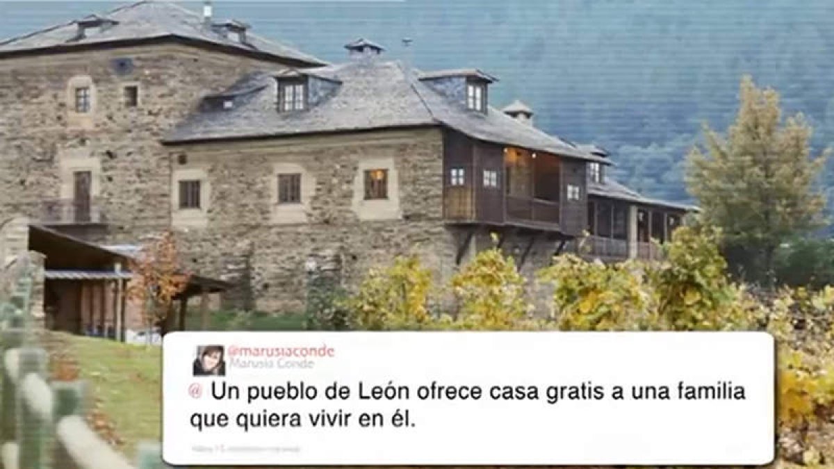 En el anuncio de la conocida marca de refrescos aparecen el Palacio de Canedo y una imagen general de Arganza, incluida la iglesia.