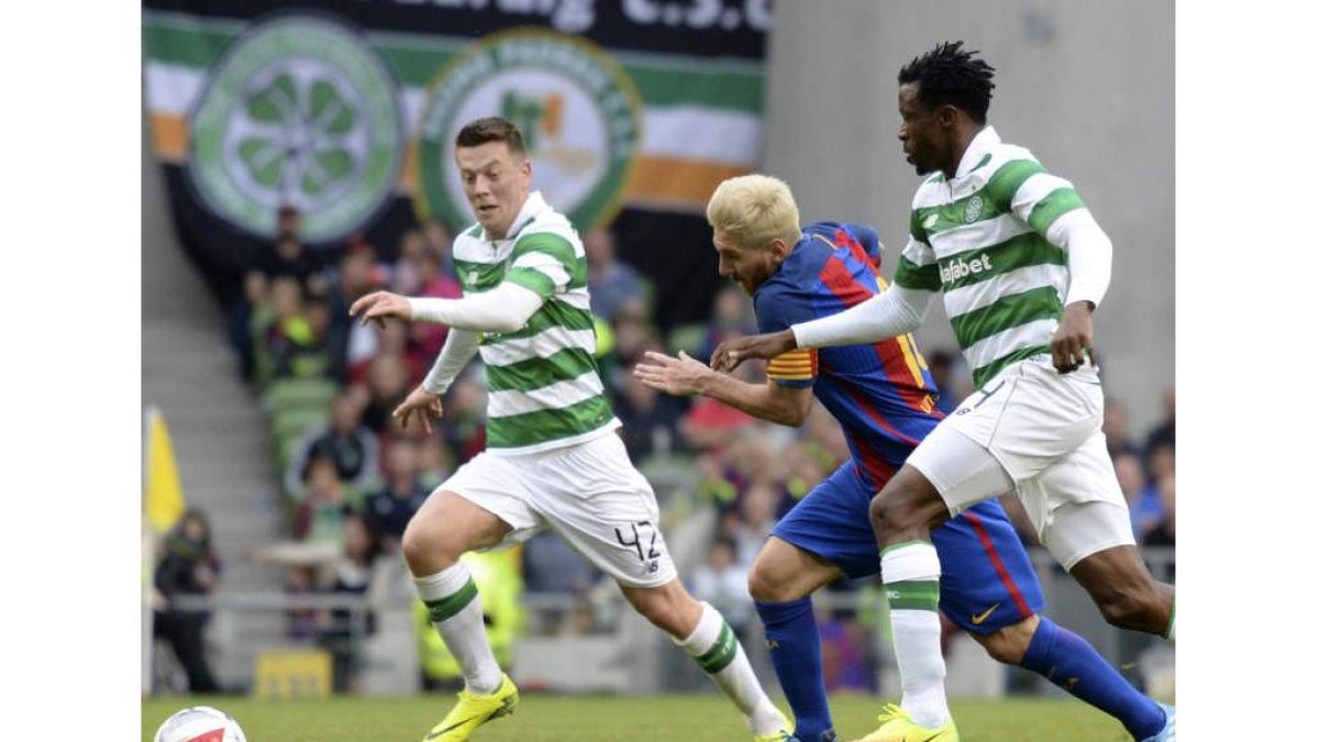 Messi, durante el Barcelona-Celtic del sábado. BARRY CRONIN