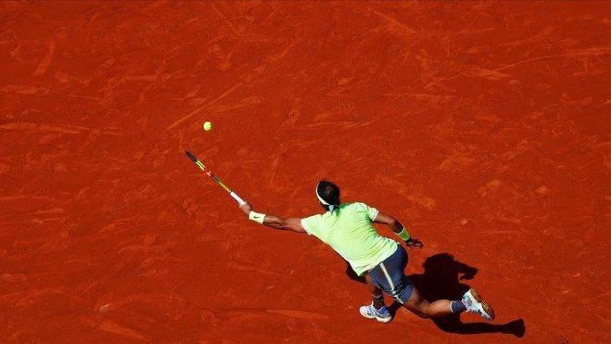 Primer partido de Rafa Nadal contra el alemán Yannick Hanfmann  en Roland Garros, París.