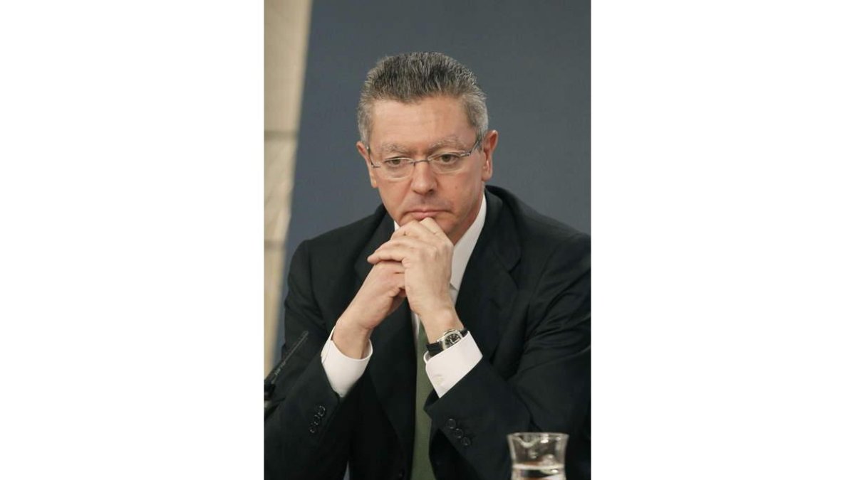 Gallardón, ayer, tras el Consejo de Ministros.
