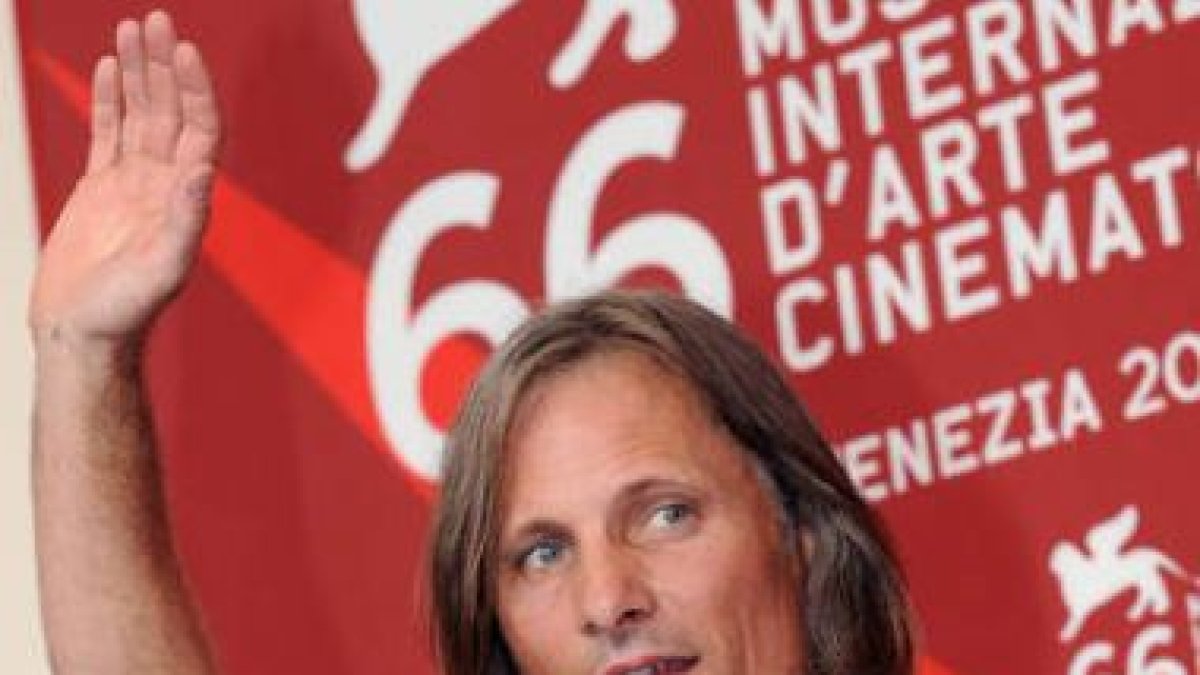 Viggo Mortensen durante la presentación de «The Road» en Venecia.